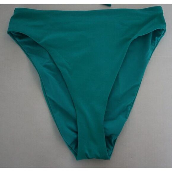 Becca x Rebecca Virtue Sz S Green Socialite Ruffle Top/French Cut Bikini Bottom - Picture 3 of 9